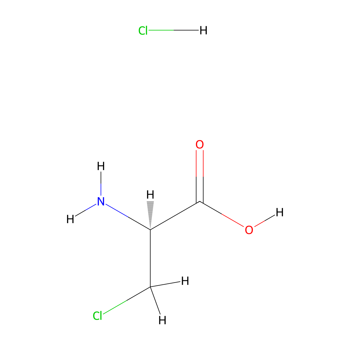 3-Chloro-D-alanine--hydrogen chloride (1/1) molecular structure, CAS 51887-88-8