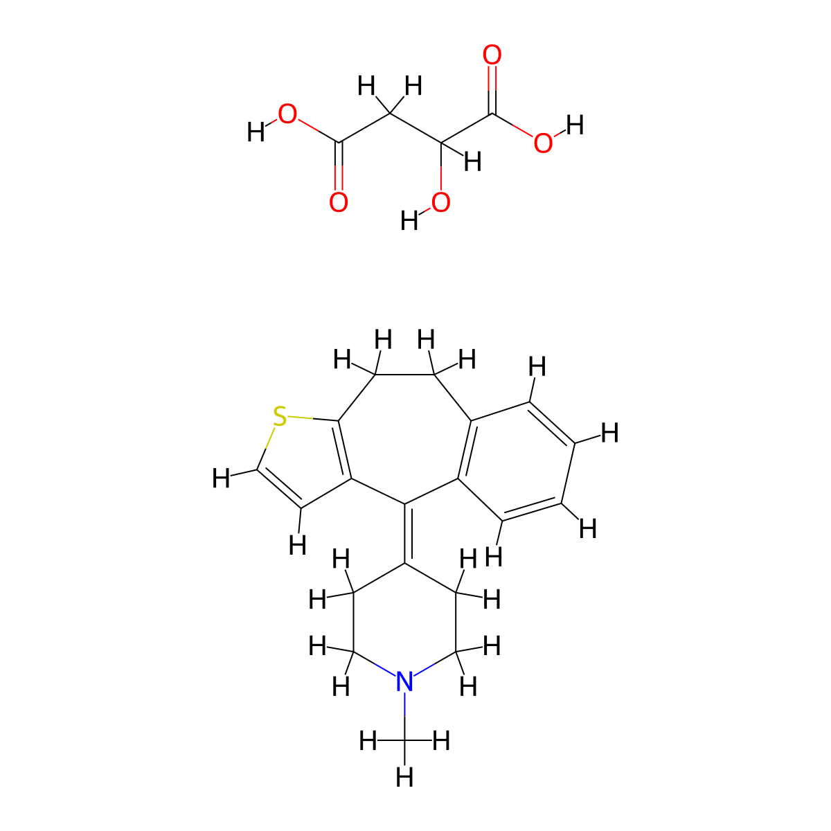 Pizotifen malate molecular structure, CAS 5189-11-7