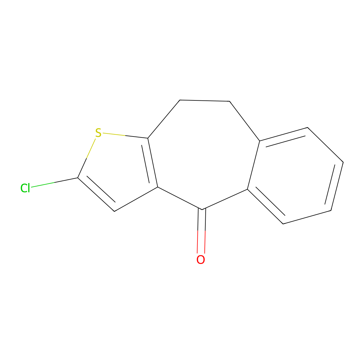 2-chloro-9,10-dihydro-4H-benzo[4,5]cyclohepta[1,2-b]thiophen-4-one molecular structure, CAS 5189-18-4