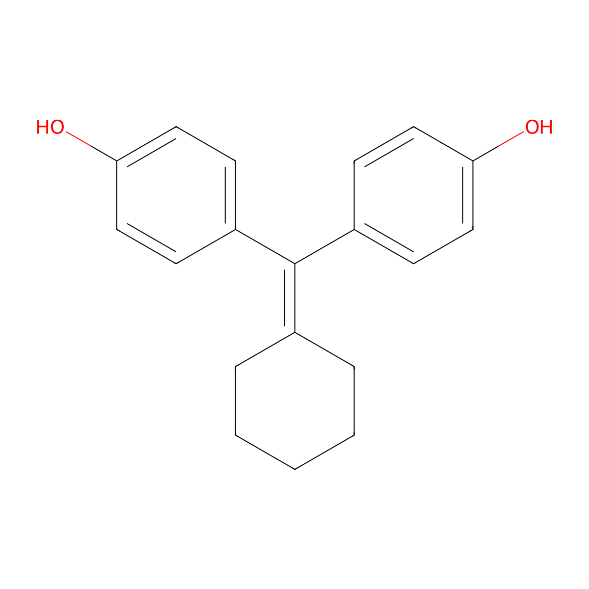 Cyclofenil diphenol molecular structure, CAS 5189-40-2