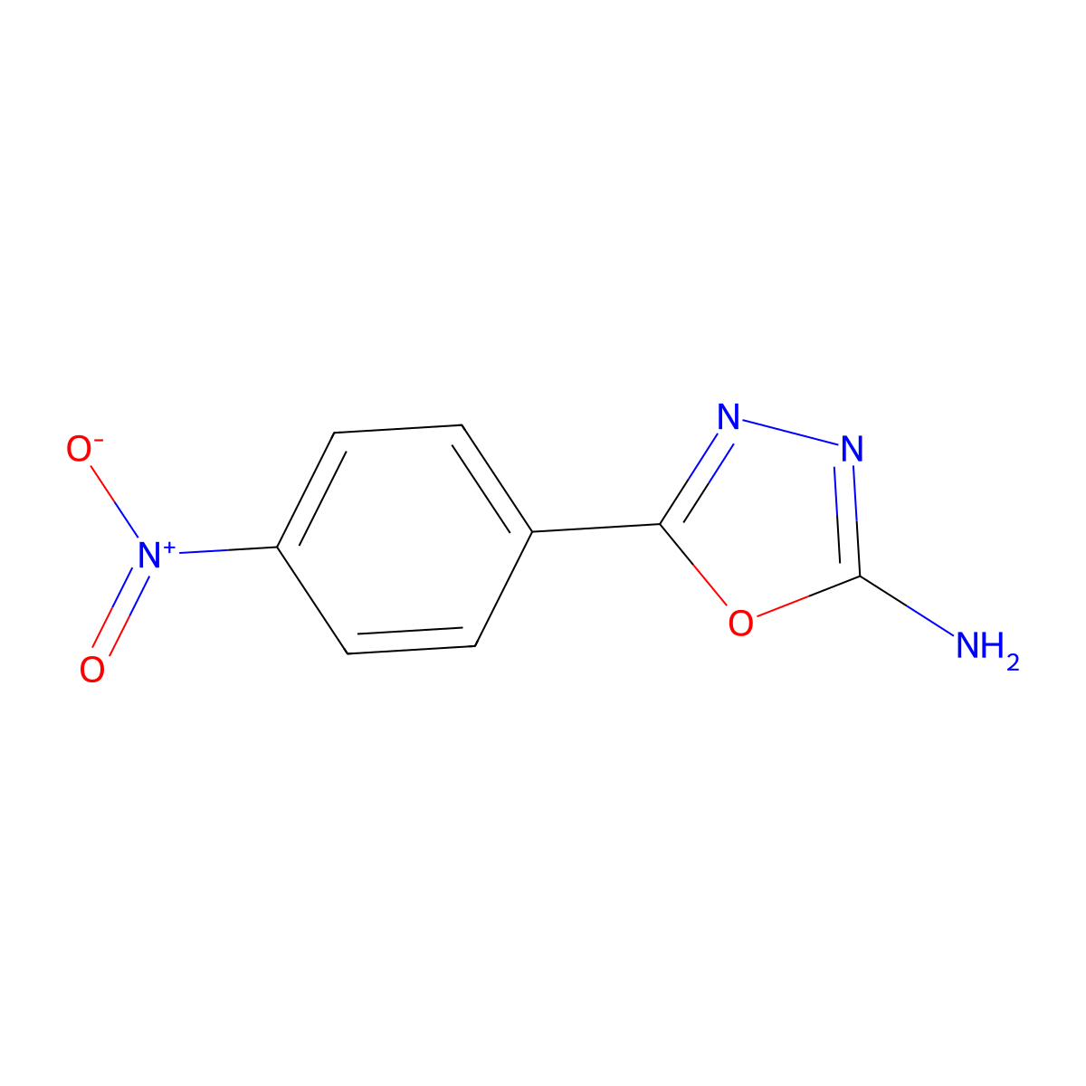 5-(4-Nitrophenyl)-1,3,4-oxadiazol-2-amine molecular structure, CAS 51891-79-3