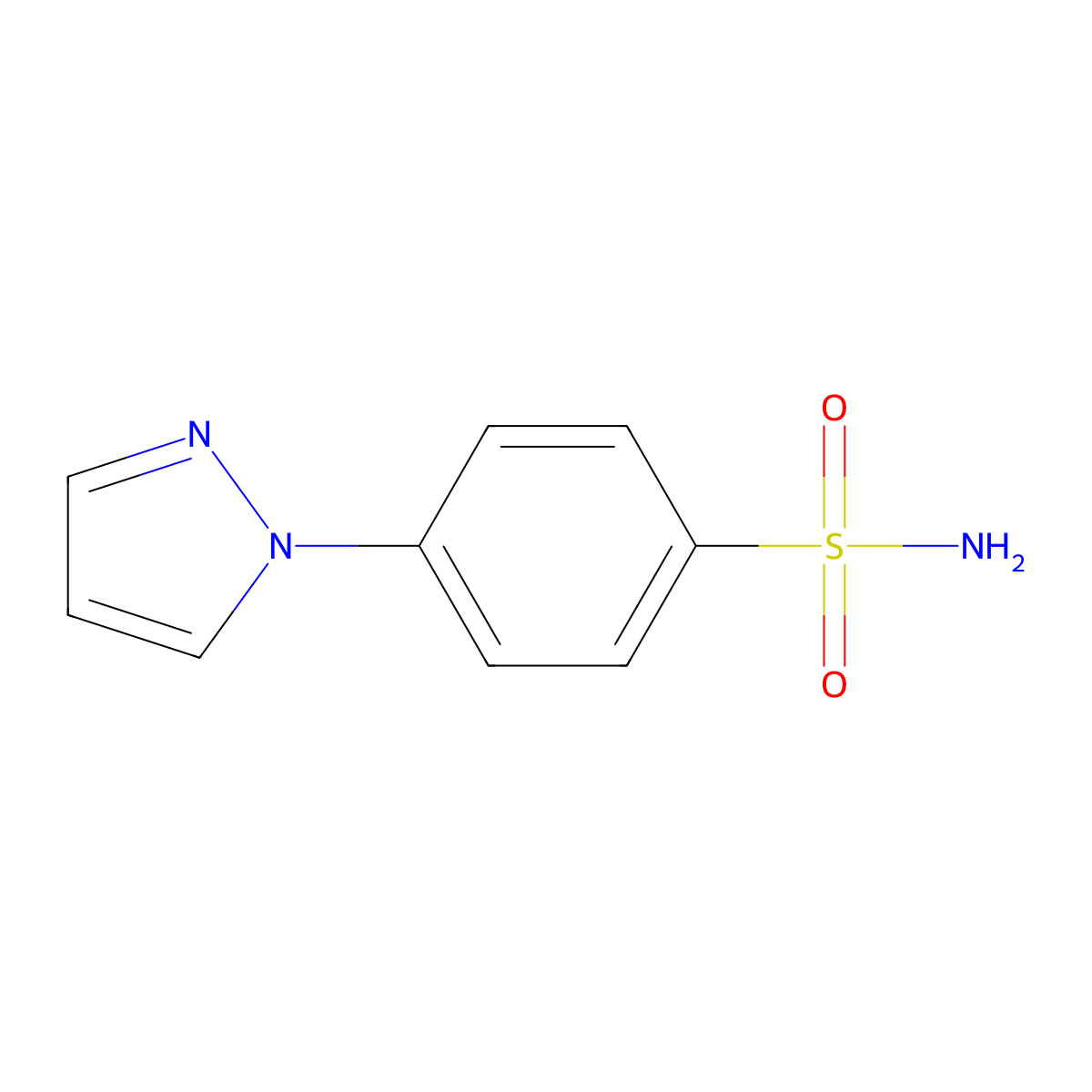 4-(1H-Pyrazol-1-yl)benzene-1-sulfonamide molecular structure, CAS 51891-85-1