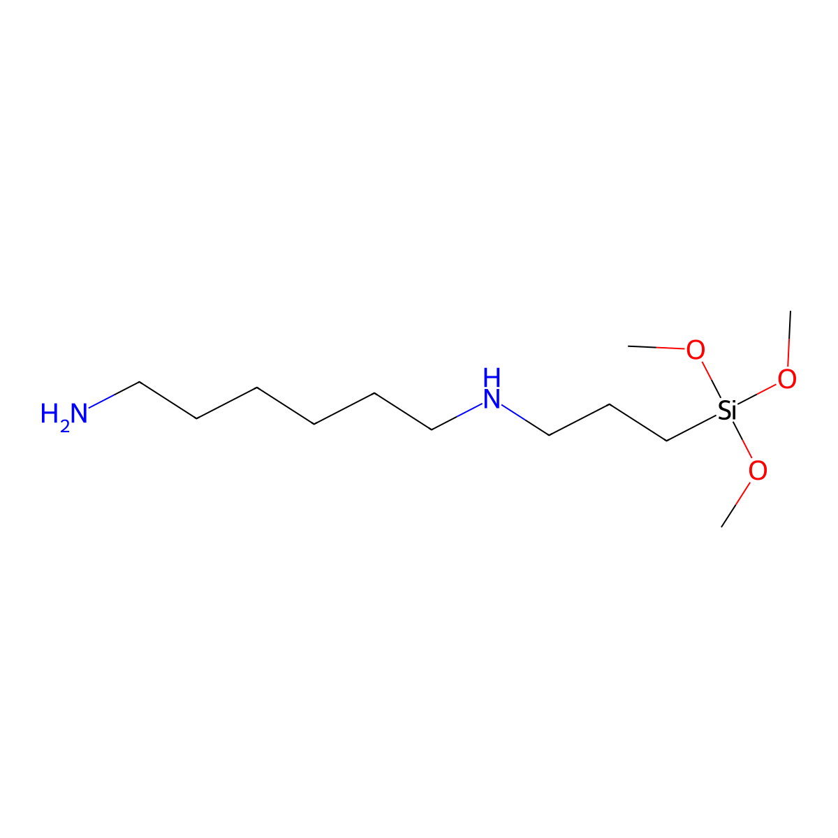 N-(6-Aminohexyl)aminopropyltrimethoxysilane molecular structure, CAS 51895-58-0