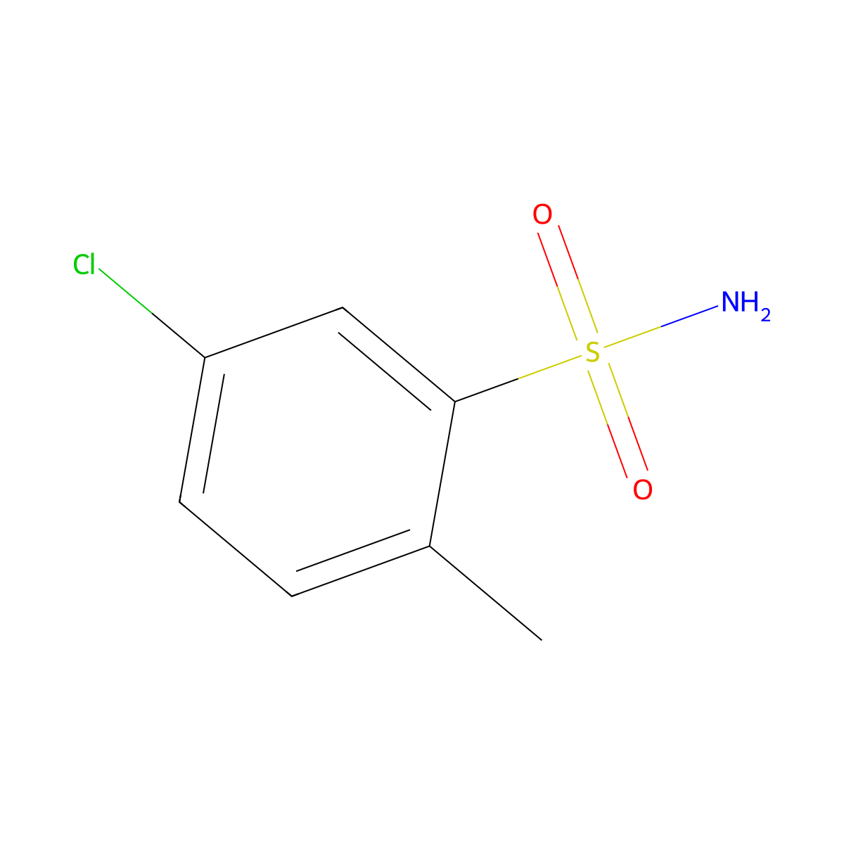 5-Chloro-2-methylbenzenesulfonamide molecular structure, CAS 51896-26-5