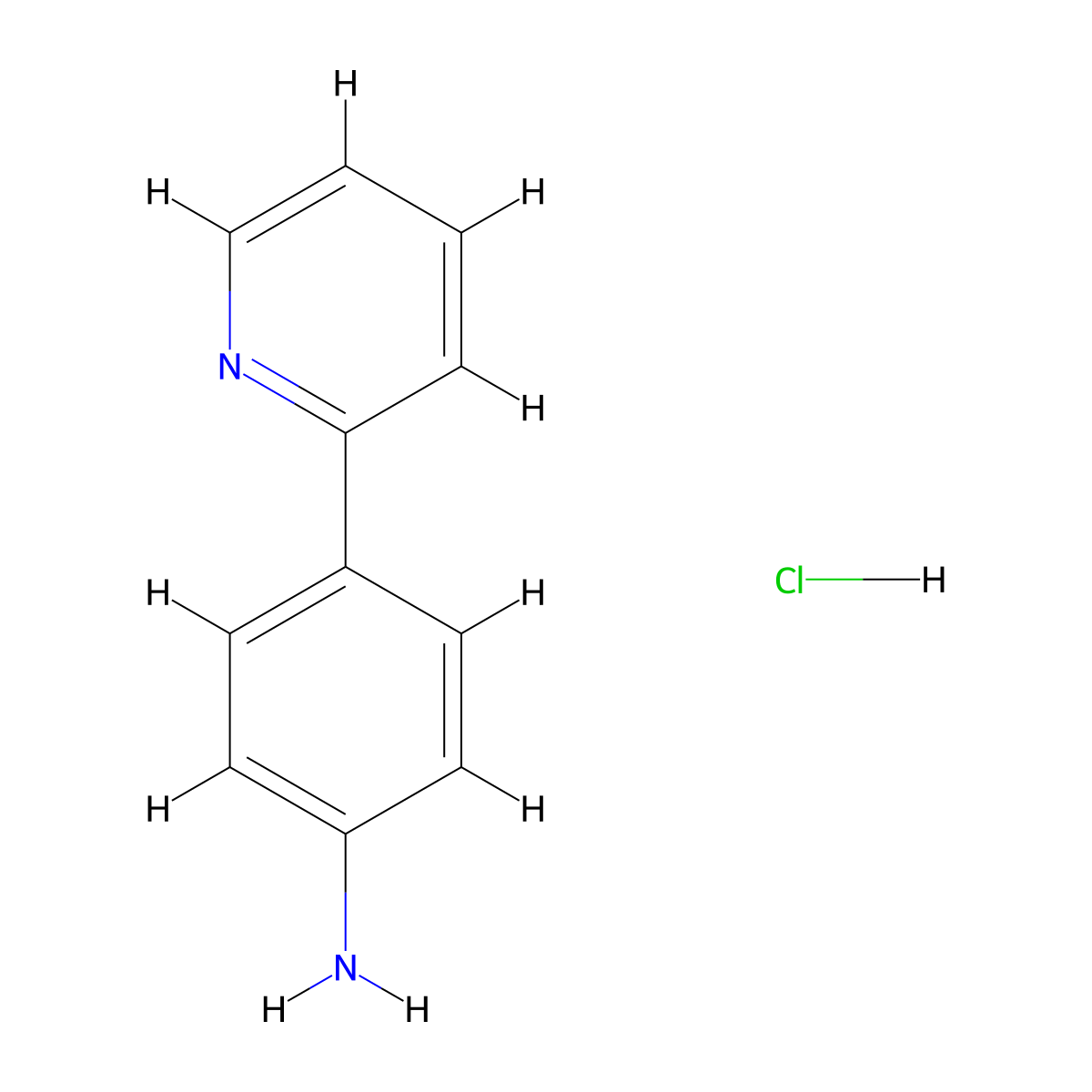 4-(Pyridin-2-yl)aniline hydrochloride molecular structure, CAS 518982-06-4