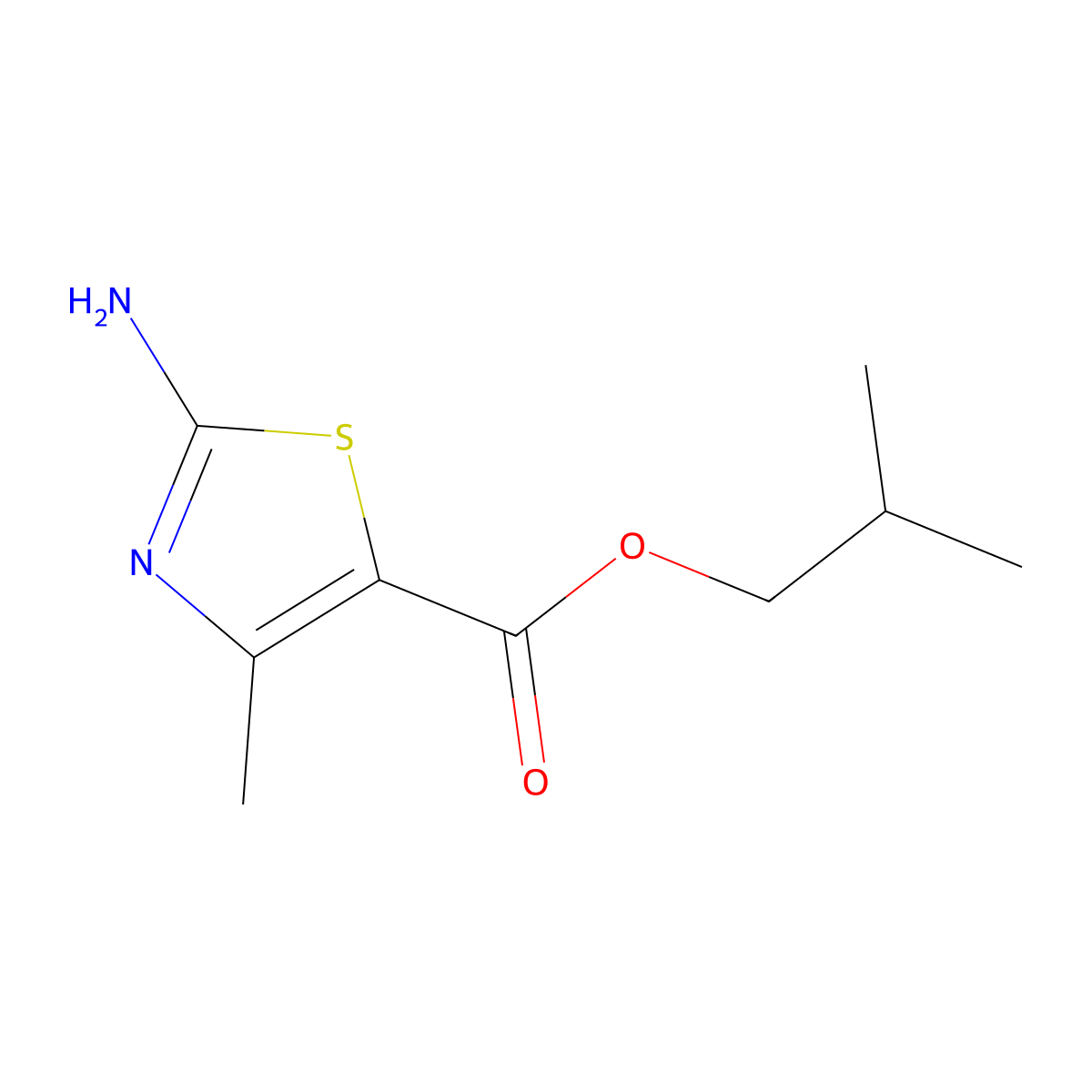 2-Methylpropyl 2-amino-4-methyl-1,3-thiazole-5-carboxylate molecular structure, CAS 518982-69-9