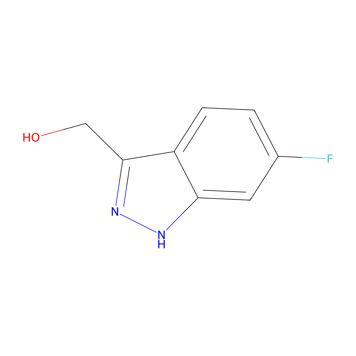 (6-fluoro-1H-indazol-3-yl)methanol molecular structure, CAS 518990-03-9