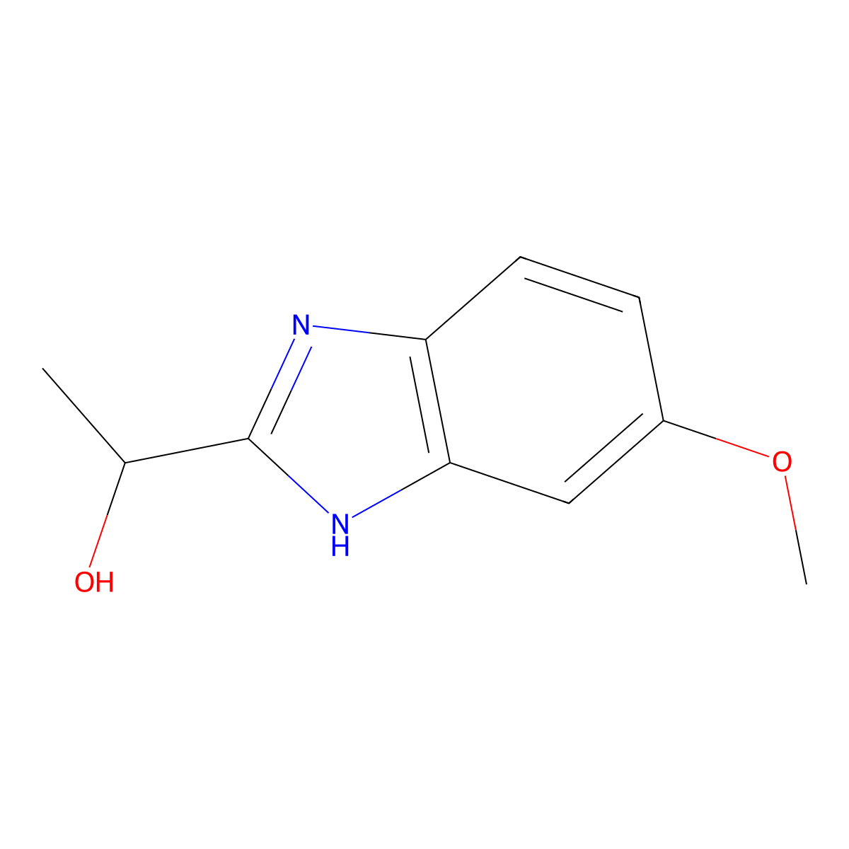 (S)-1-(6-Methoxy-1H-benzo[d]imidazol-2-yl)ethanol molecular structure, CAS 518990-14-2