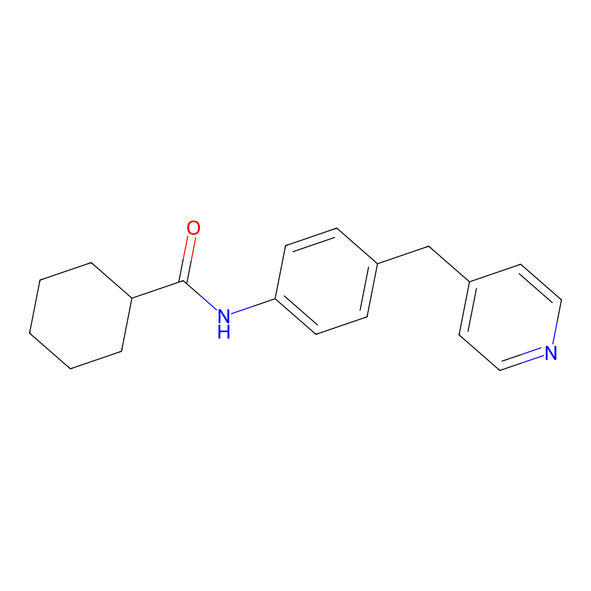 N-[4-(pyridin-4-ylmethyl)phenyl]cyclohexanecarboxamide molecular structure, CAS 518992-94-4