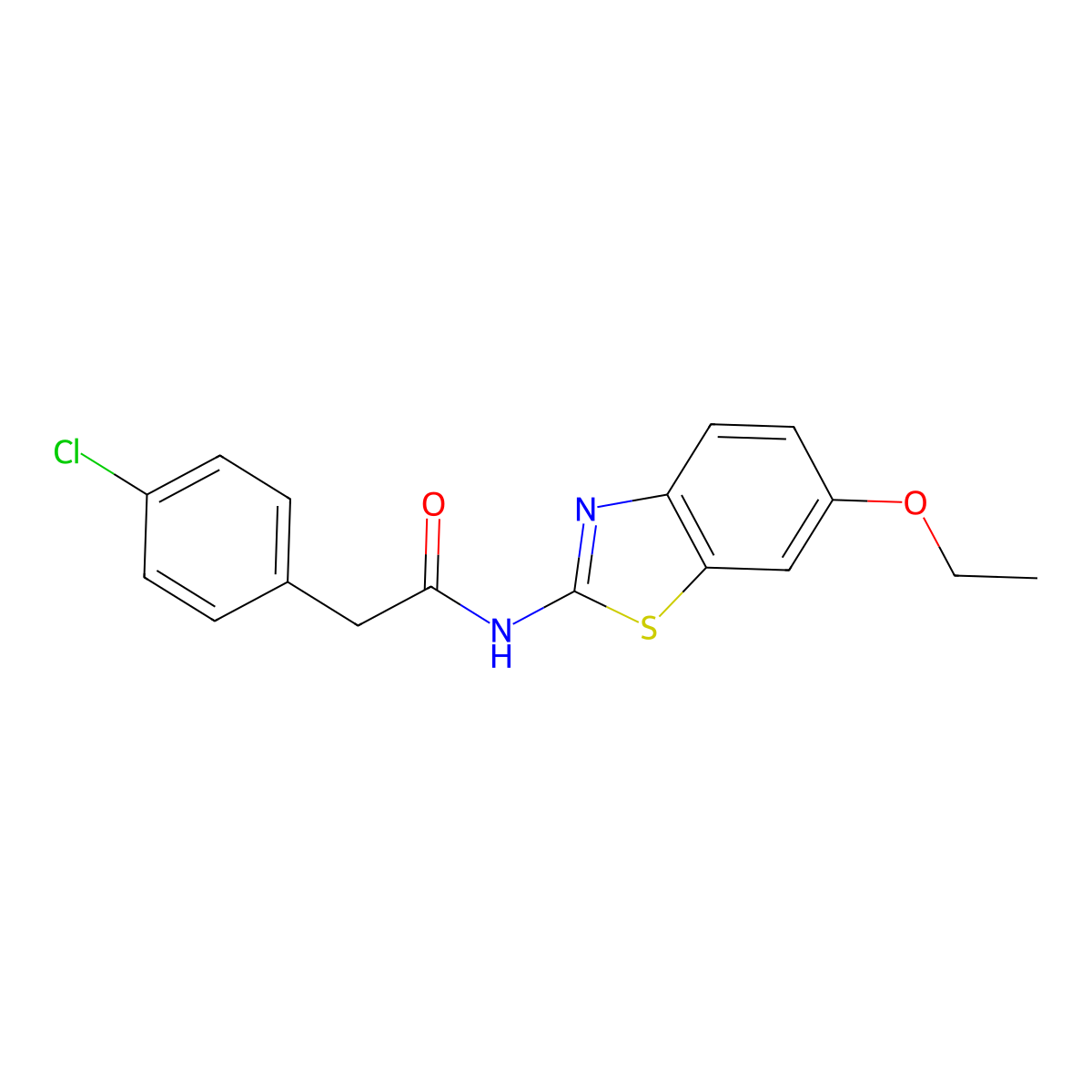 2-(4-chlorophenyl)-N-(6-ethoxy-1,3-benzothiazol-2-yl)acetamide molecular structure, CAS 518993-11-8