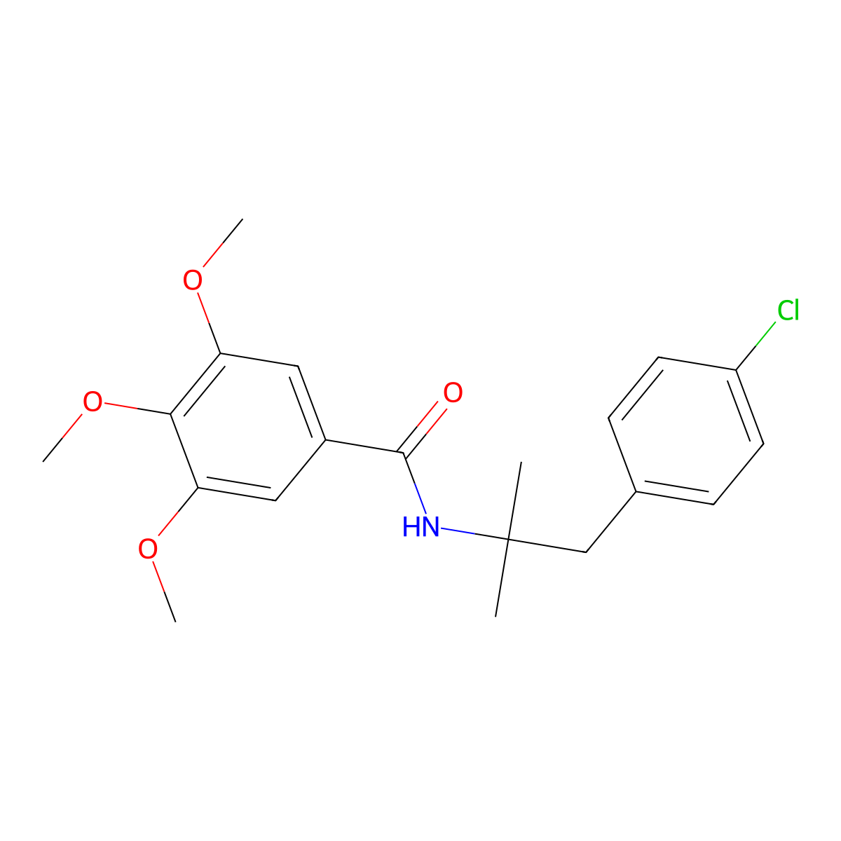 N-[1-(4-chlorophenyl)-2-methylpropan-2-yl]-3,4,5-trimethoxybenzamide molecular structure, CAS 518993-27-6