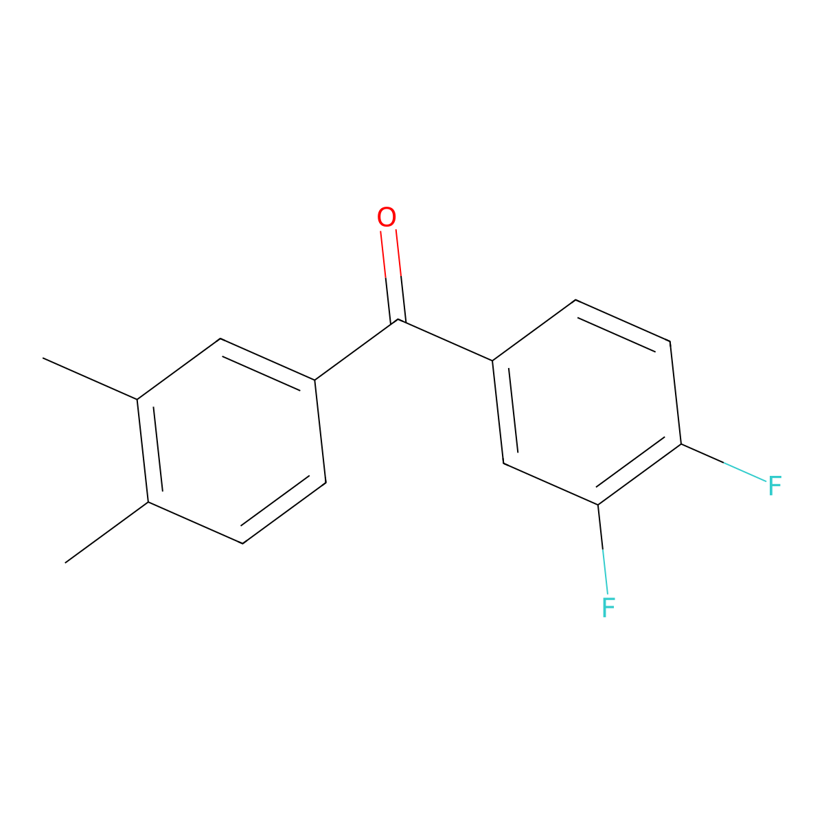(3,4-Difluorophenyl)(3,4-dimethylphenyl)methanone molecular structure, CAS 518993-32-3