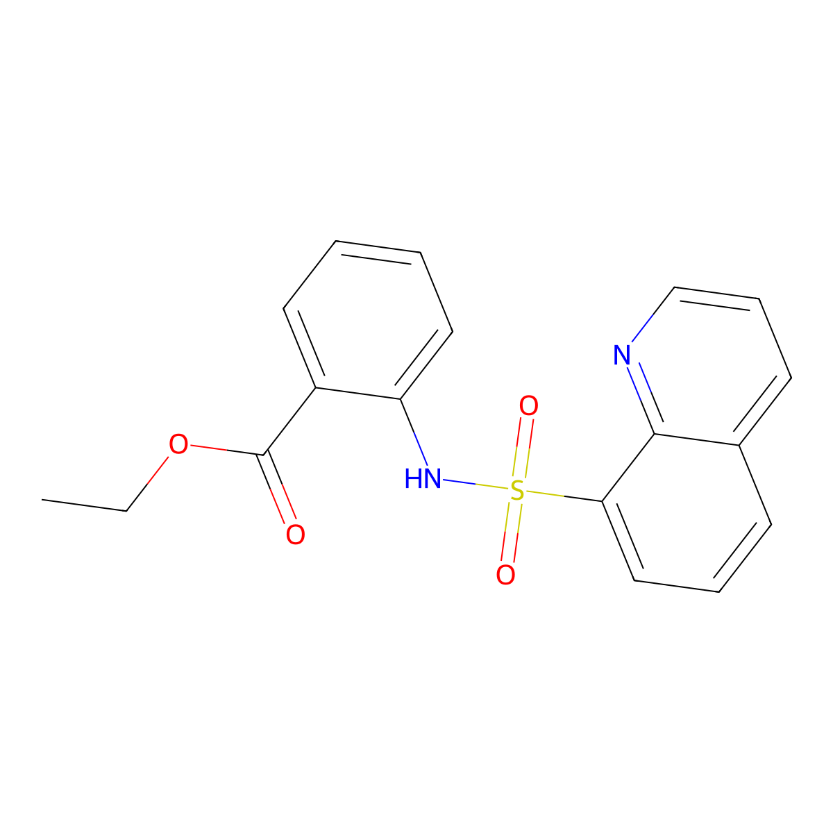 Ethyl 2-(quinolin-8-ylsulfonylamino)benzoate molecular structure, CAS 518995-38-5