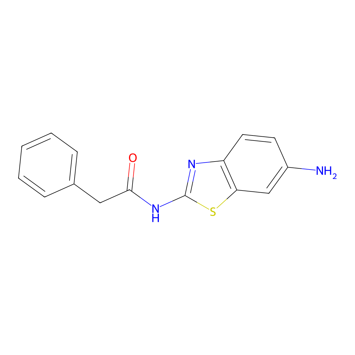 N-(6-amino-1,3-benzothiazol-2-yl)-2-phenylacetamide molecular structure, CAS 518996-28-6