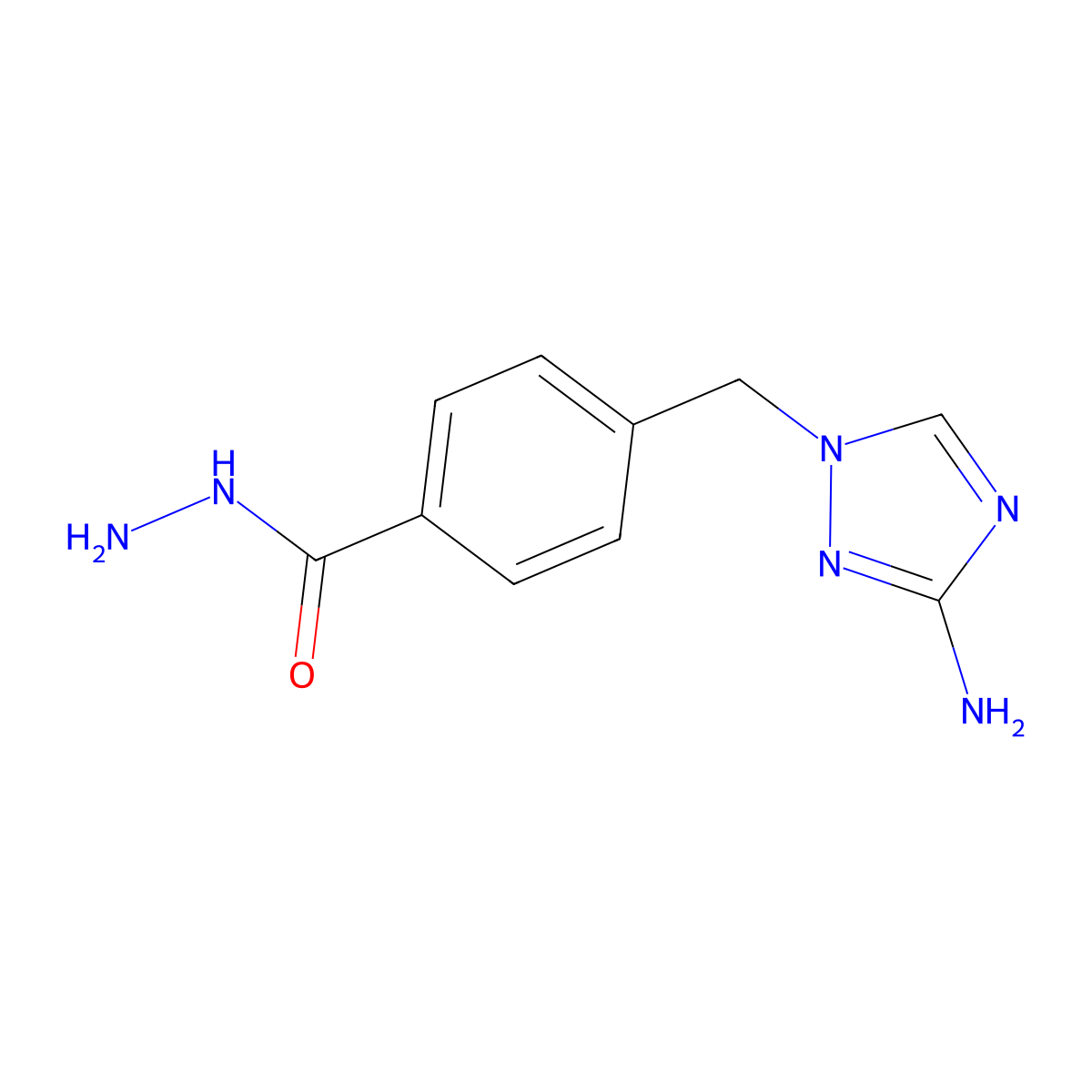 4-((3-Amino-1H-1,2,4-triazol-1-yl)methyl)benzohydrazide molecular structure, CAS 518996-48-0