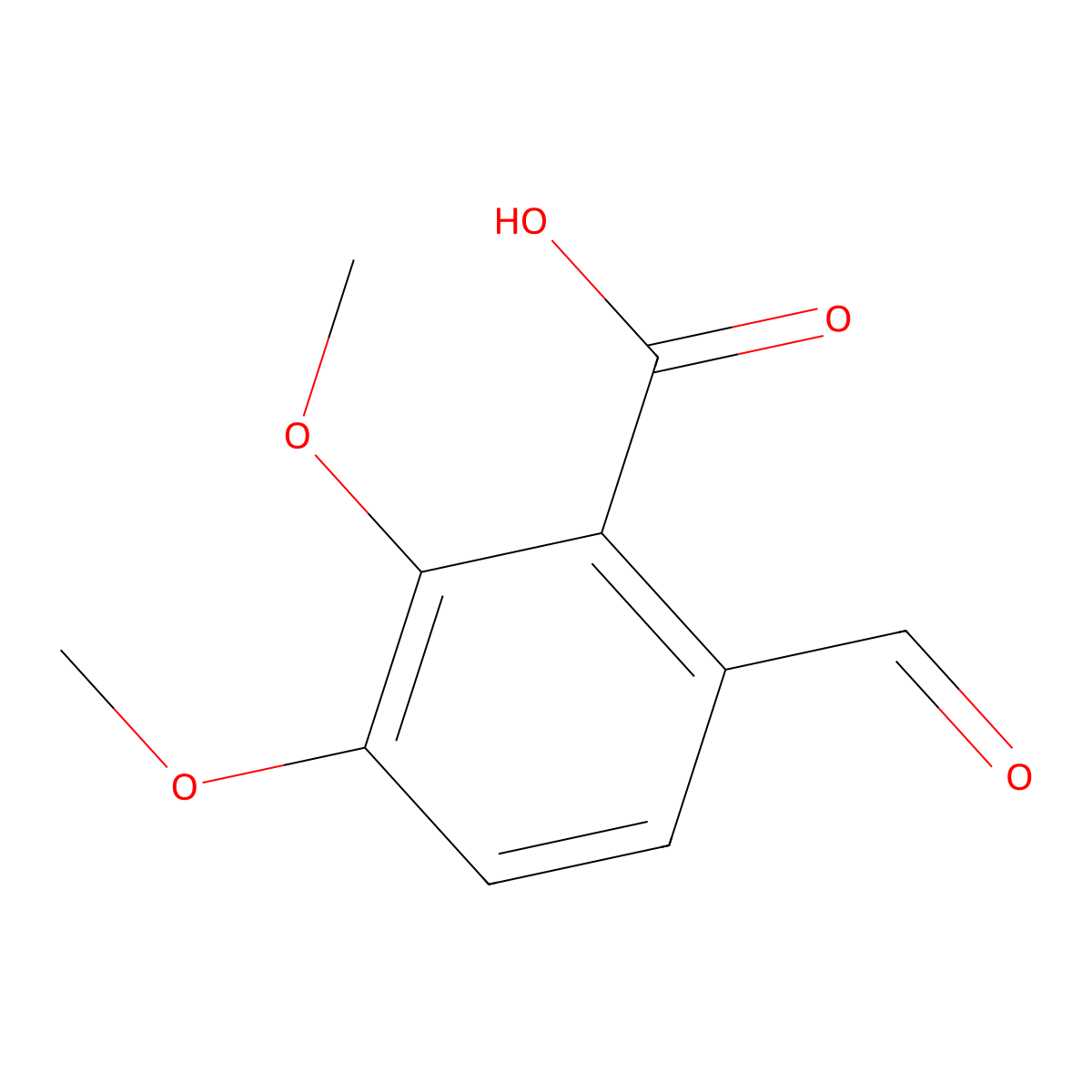 6-Formyl-2,3-dimethoxybenzoic acid molecular structure, CAS 519-05-1