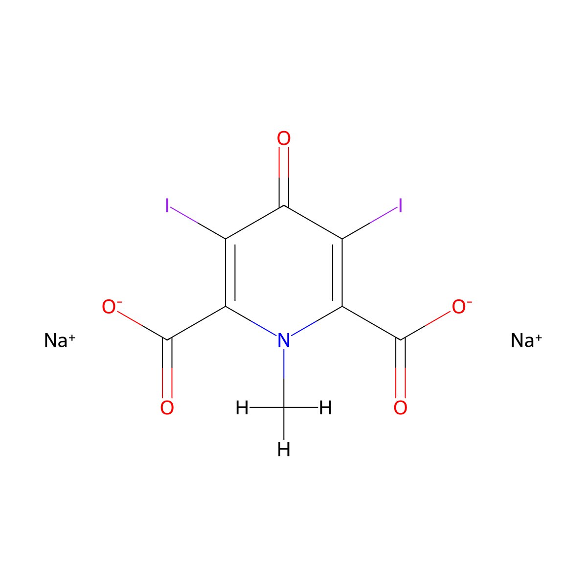 Iodomethamate Sodium molecular structure, CAS 519-26-6