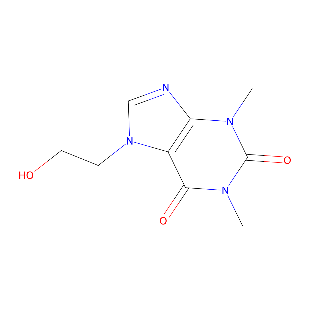 Etofylline molecular structure, CAS 519-37-9