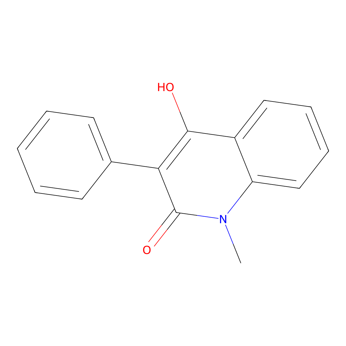 4-Hydroxy-1-methyl-3-phenyl-1,2-dihydroquinolin-2-one molecular structure, CAS 519-66-4