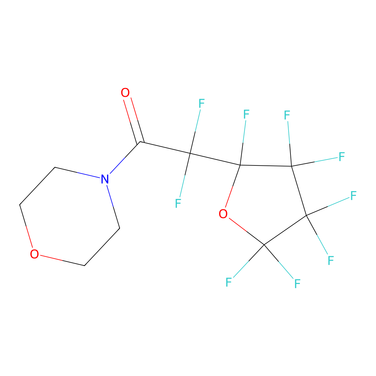 2,2-Difluoro-2-(2,3,3,4,4,5,5-heptafluorooxolan-2-yl)-1-(morpholin-4-yl)ethan-1-one molecular structure, CAS 5190-45-4