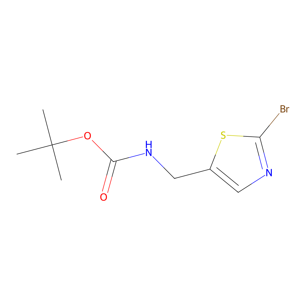 Tert-butyl ((2-bromothiazol-5-YL)methyl)carbamate molecular structure, CAS 519003-04-4