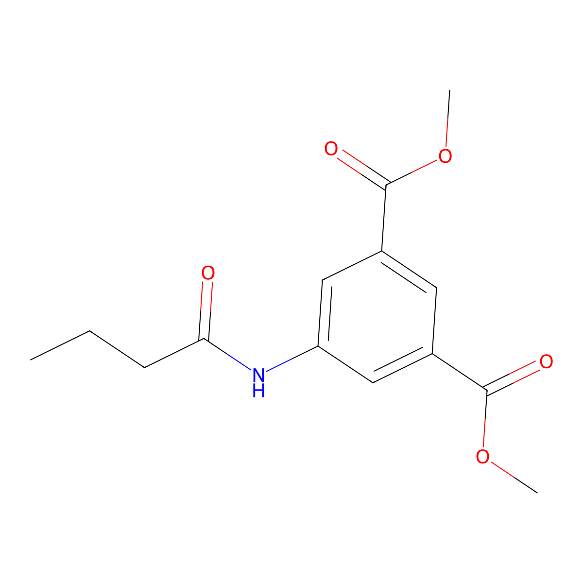 Dimethyl 5-(butanoylamino)benzene-1,3-dicarboxylate molecular structure, CAS 519003-73-7