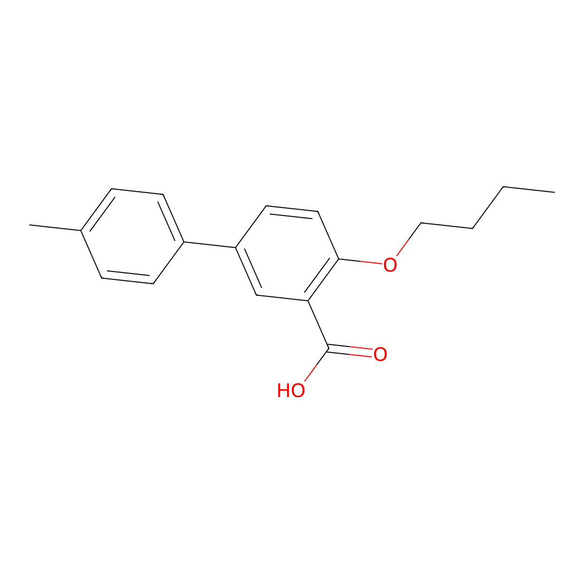2-Butoxy-5-(4-methylphenyl)benzoic acid molecular structure, CAS 519004-24-1