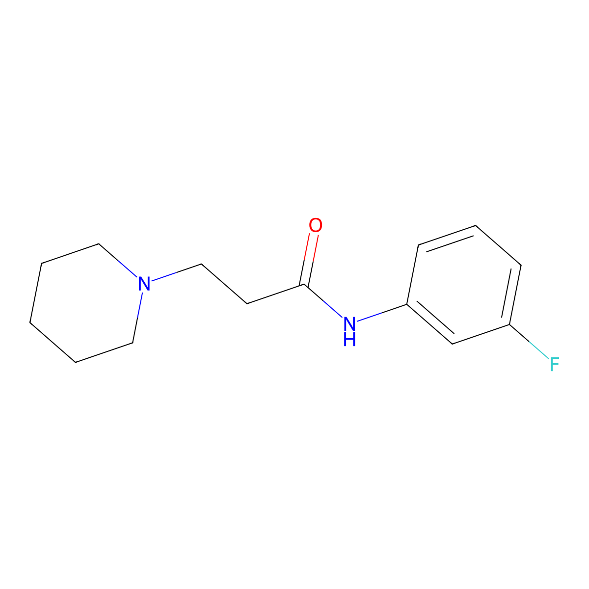 N-(3-fluorophenyl)-3-(1-piperidinyl)propanamide molecular structure, CAS 519004-77-4