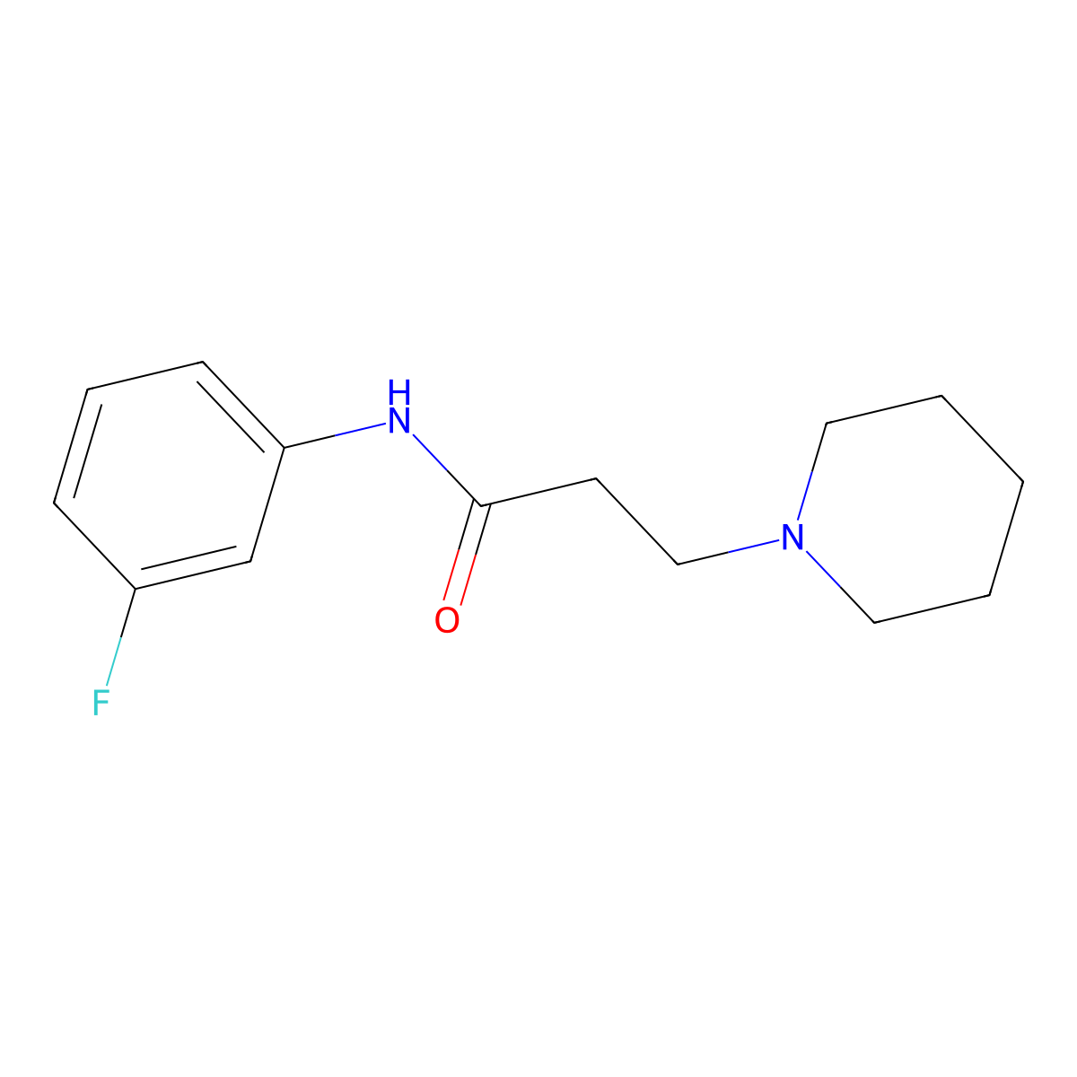 N-(3-fluorophenyl)-3-(1-piperidinyl)propanamide molecular structure, CAS 519004-77-4