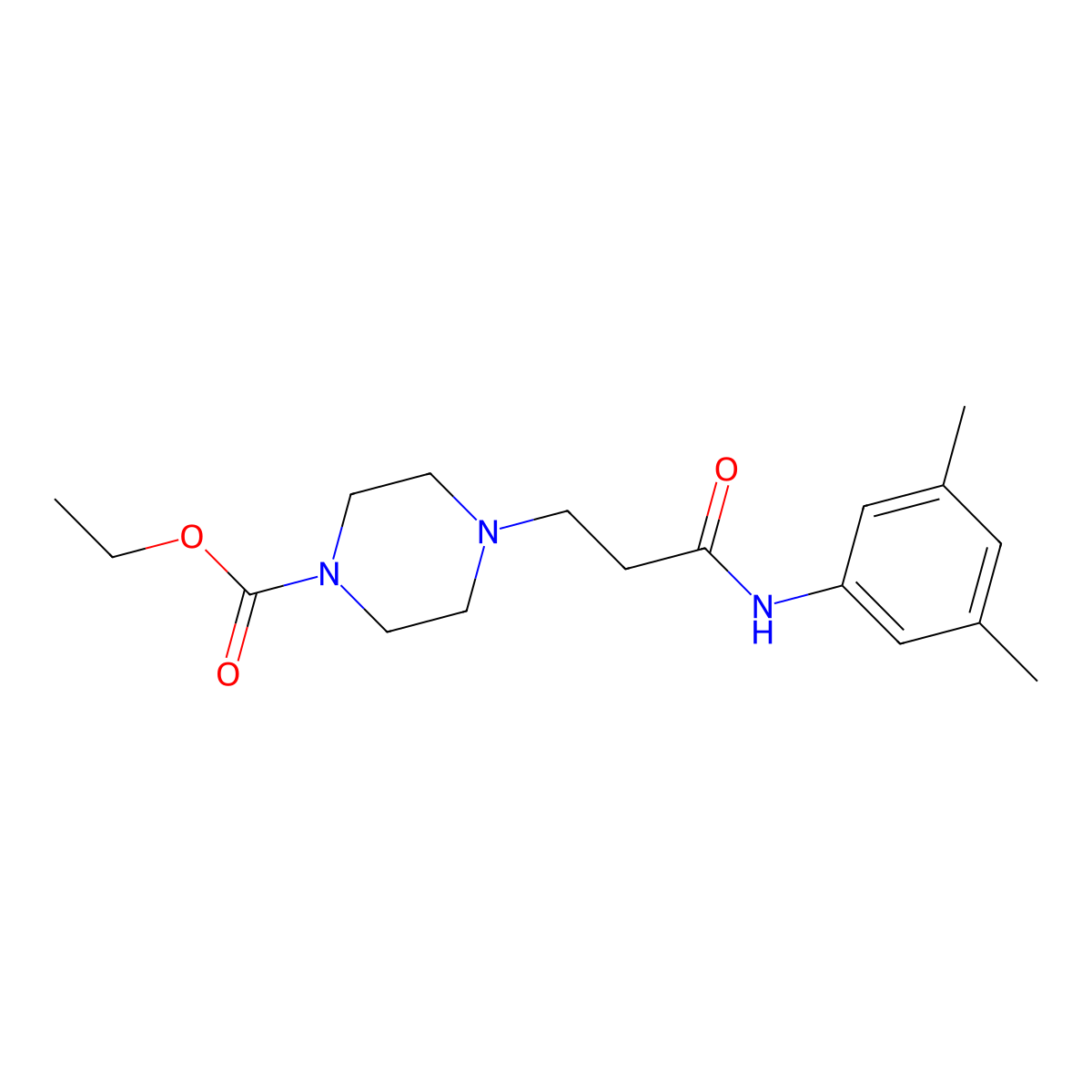 Ethyl 4-[3-(3,5-dimethylanilino)-3-oxopropyl]-1-piperazinecarboxylate molecular structure, CAS 519004-89-8