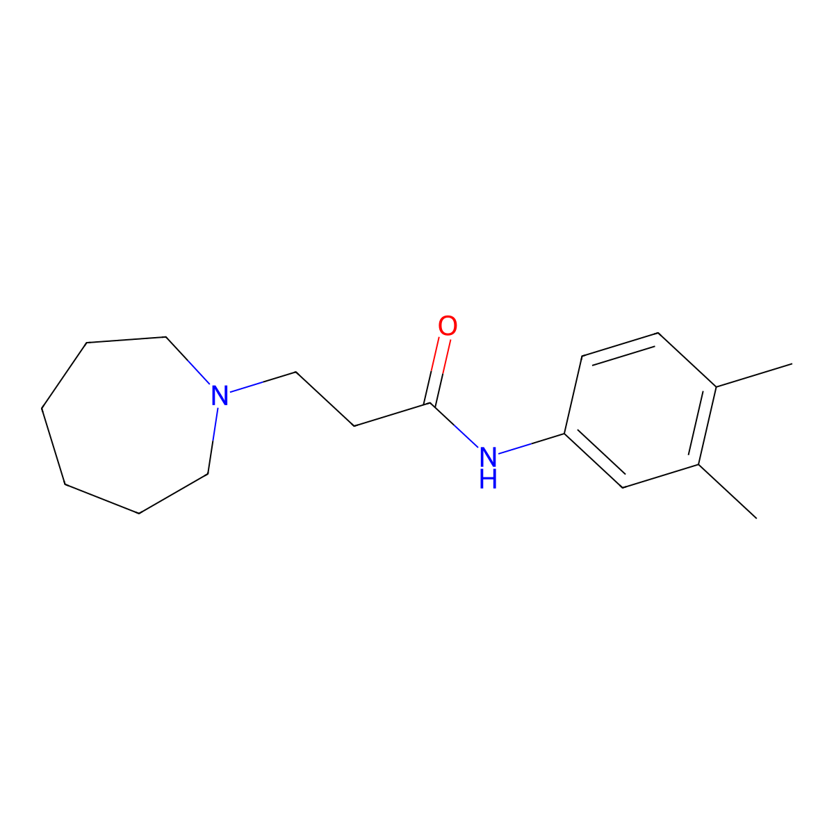 3-(azepan-1-yl)-N-(3,4-dimethylphenyl)propanamide molecular structure, CAS 519004-95-6