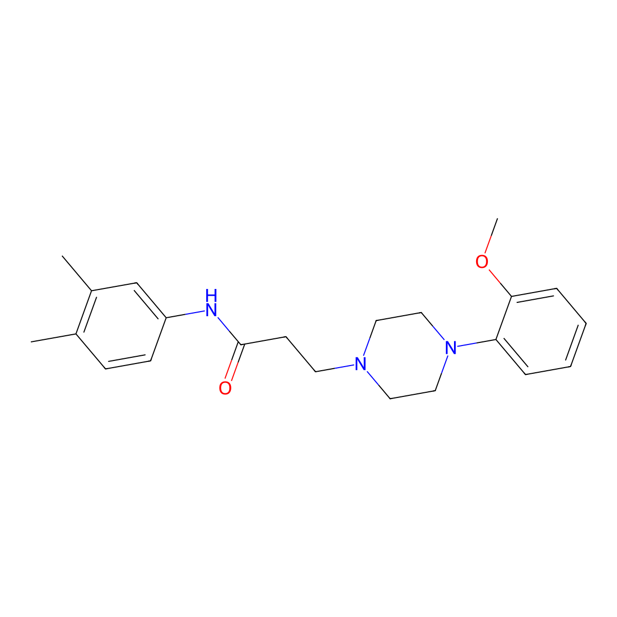 N-(3,4-dimethylphenyl)-3-[4-(2-methoxyphenyl)piperazin-1-yl]propanamide molecular structure, CAS 519004-98-9