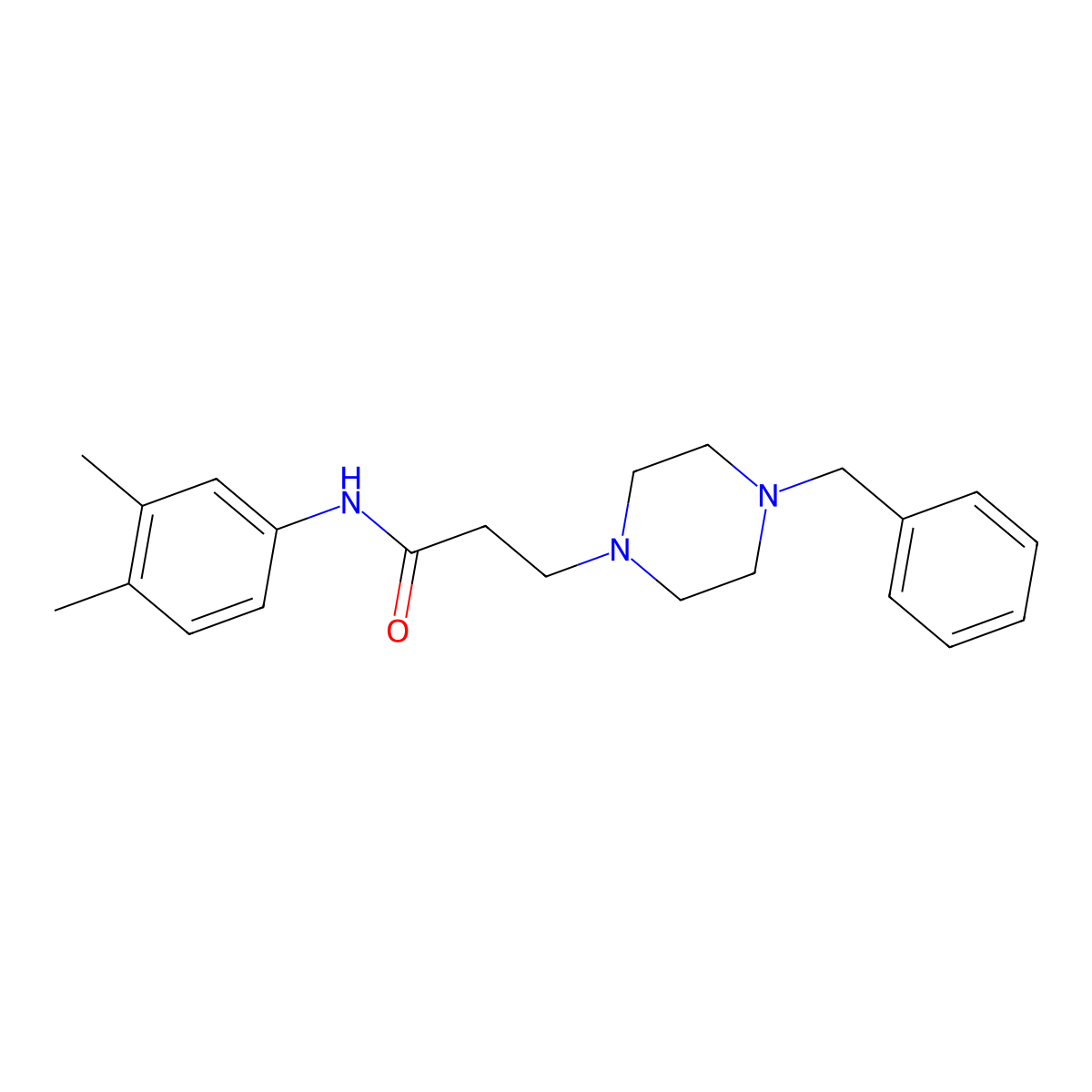 3-(4-benzyl-1-piperazinyl)-N-(3,4-dimethylphenyl)propanamide molecular structure, CAS 519005-01-7