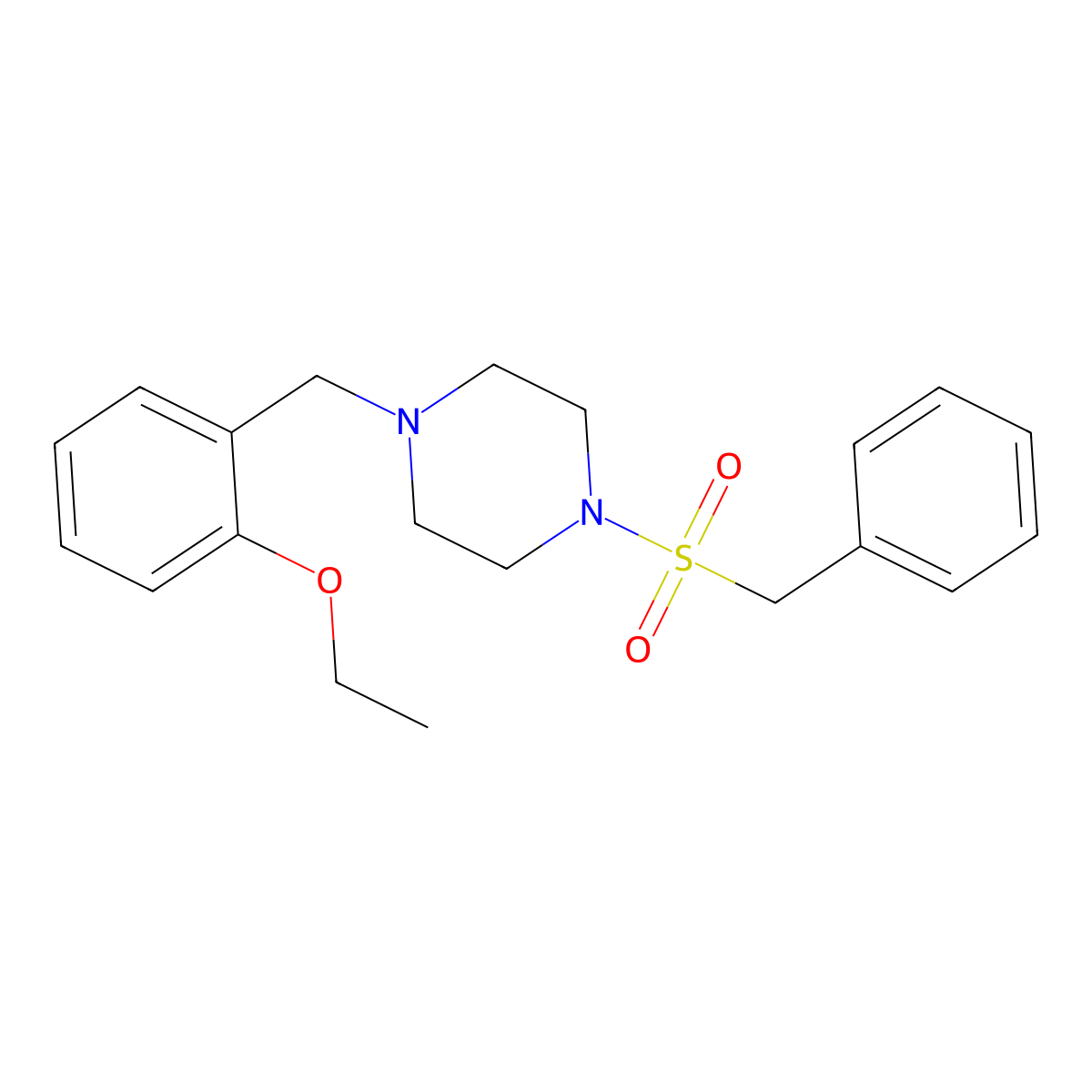 1-Benzylsulfonyl-4-[(2-ethoxyphenyl)methyl]piperazine molecular structure, CAS 519005-34-6
