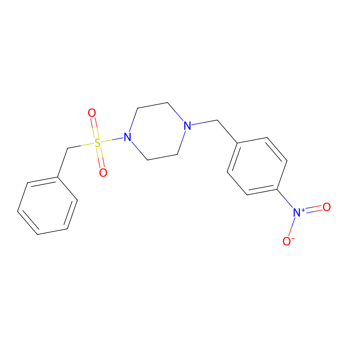 1-(Benzylsulfonyl)-4-(4-nitrobenzyl)piperazine molecular structure, CAS 519005-37-9
