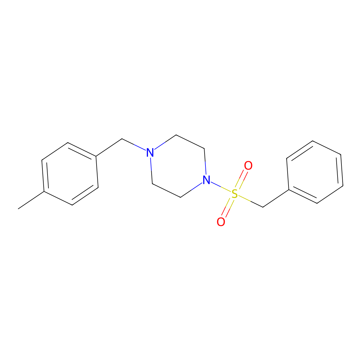 1-(Benzylsulfonyl)-4-(4-methylbenzyl)piperazine molecular structure, CAS 519005-39-1