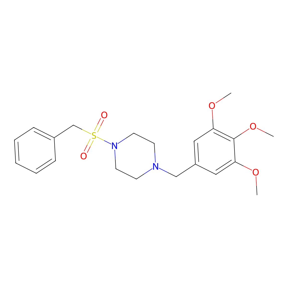 1-Benzylsulfonyl-4-[(3,4,5-trimethoxyphenyl)methyl]piperazine molecular structure, CAS 519005-42-6