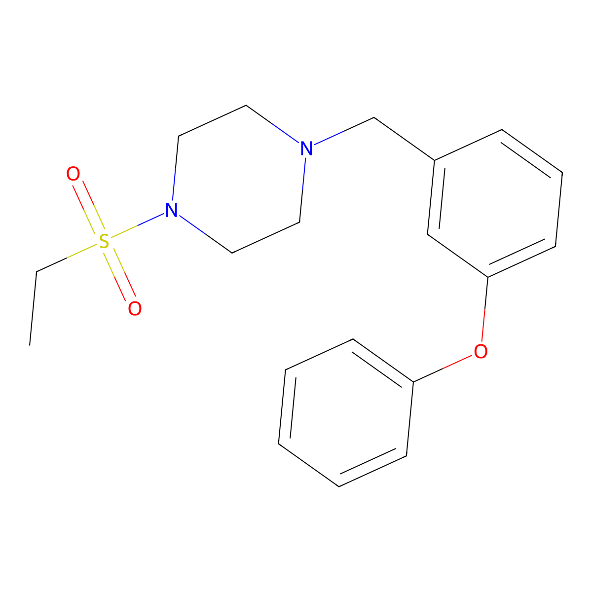 1-Ethylsulfonyl-4-[(3-phenoxyphenyl)methyl]piperazine molecular structure, CAS 519005-48-2