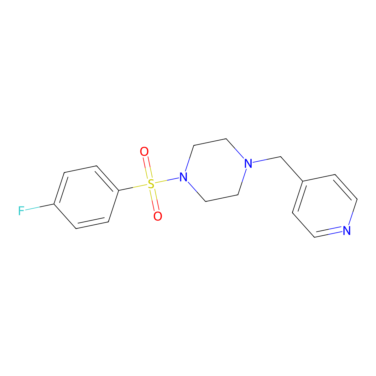 1-(4-Fluorophenyl)sulfonyl-4-(pyridin-4-ylmethyl)piperazine molecular structure, CAS 519005-50-6