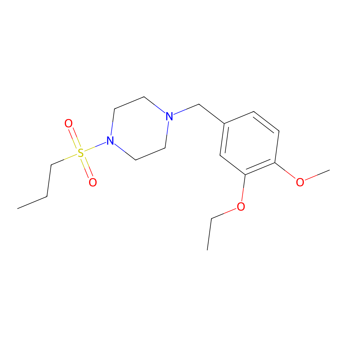 1-(3-Ethoxy-4-methoxybenzyl)-4-(propylsulfonyl)piperazine molecular structure, CAS 519005-57-3