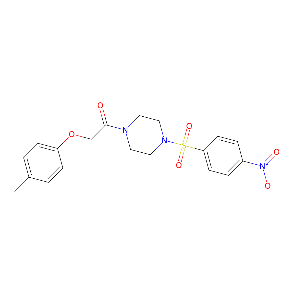 2-(4-Methylphenoxy)-1-[4-(4-nitrophenyl)sulfonylpiperazin-1-yl]ethanone molecular structure, CAS 519005-69-7