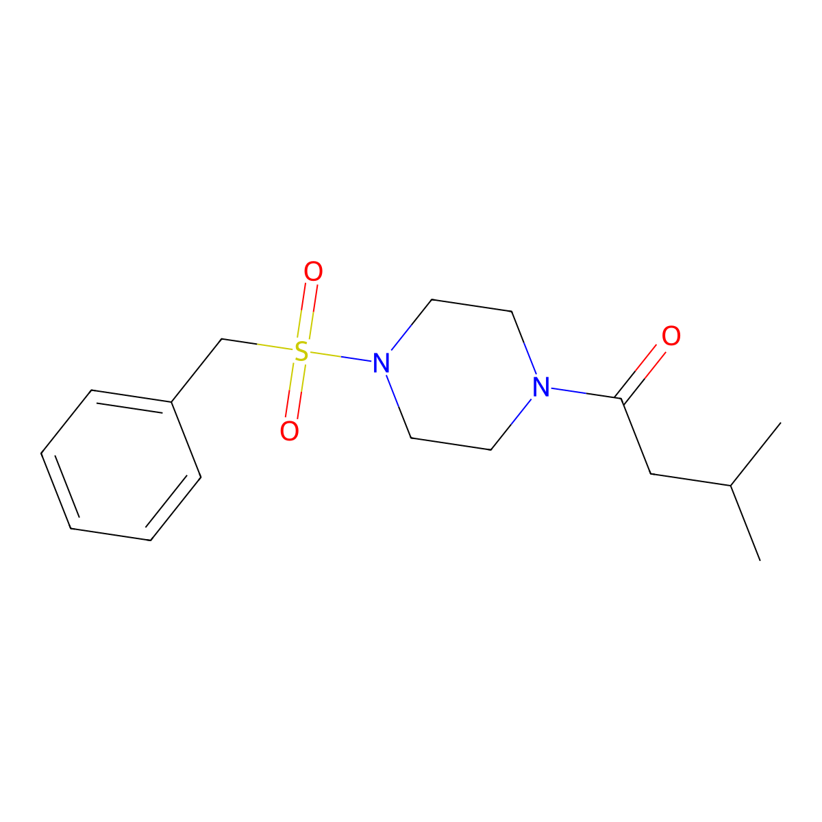 1-(4-Benzylsulfonylpiperazin-1-yl)-3-methylbutan-1-one molecular structure, CAS 519005-82-4