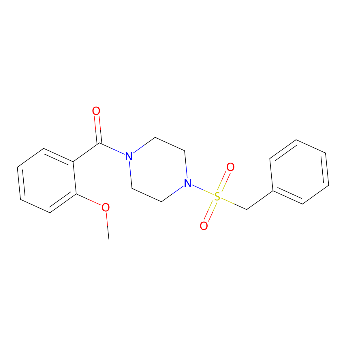 (4-Benzylsulfonylpiperazin-1-yl)-(2-methoxyphenyl)methanone molecular structure, CAS 519005-90-4