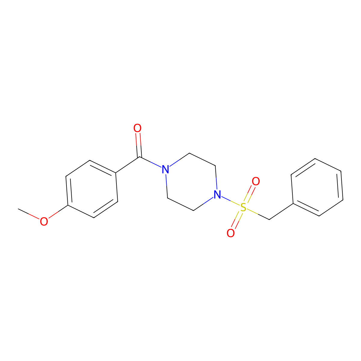 (4-Benzylsulfonylpiperazin-1-yl)-(4-methoxyphenyl)methanone molecular structure, CAS 519005-92-6
