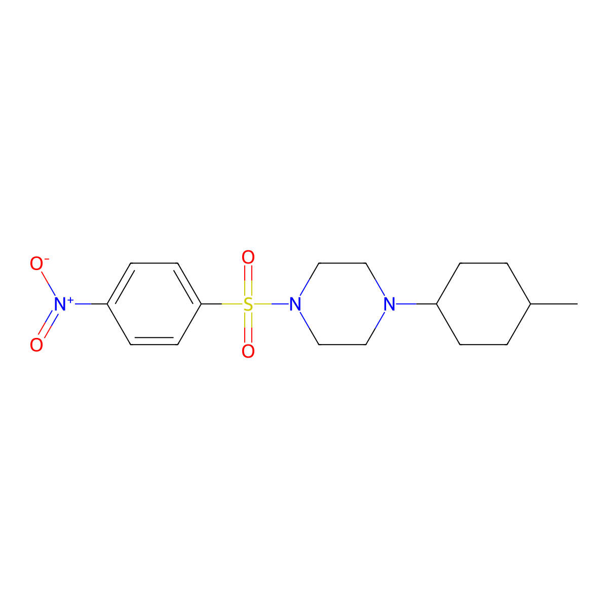 1-(4-Methylcyclohexyl)-4-(4-nitrophenyl)sulfonylpiperazine molecular structure, CAS 519005-99-3