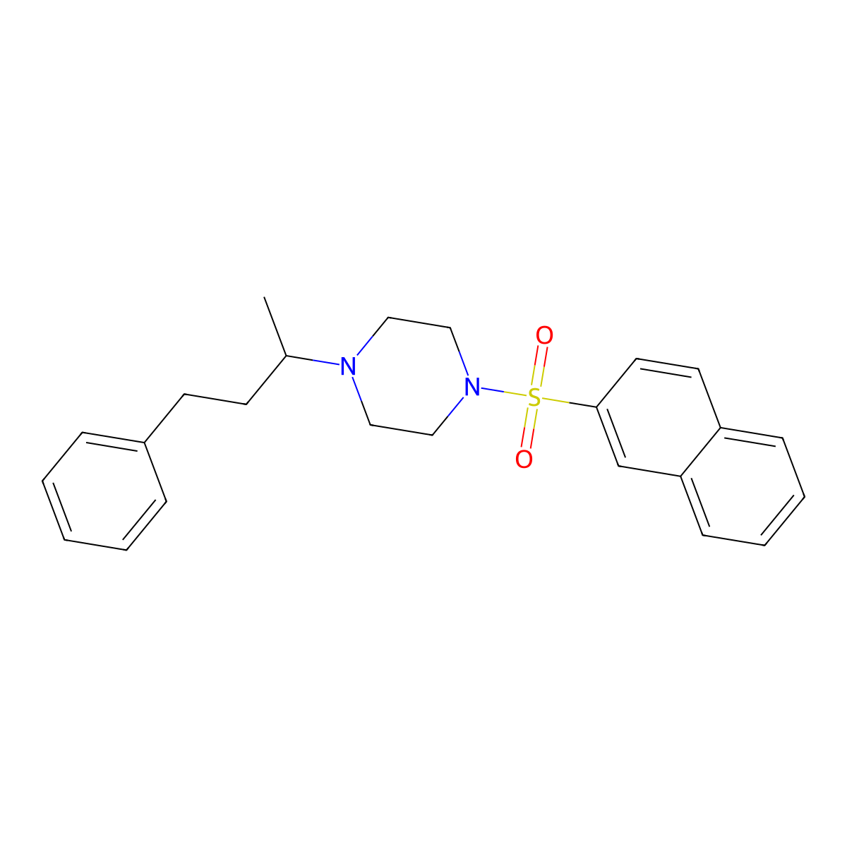 1-Naphthalen-2-ylsulfonyl-4-(4-phenylbutan-2-yl)piperazine molecular structure, CAS 519006-14-5
