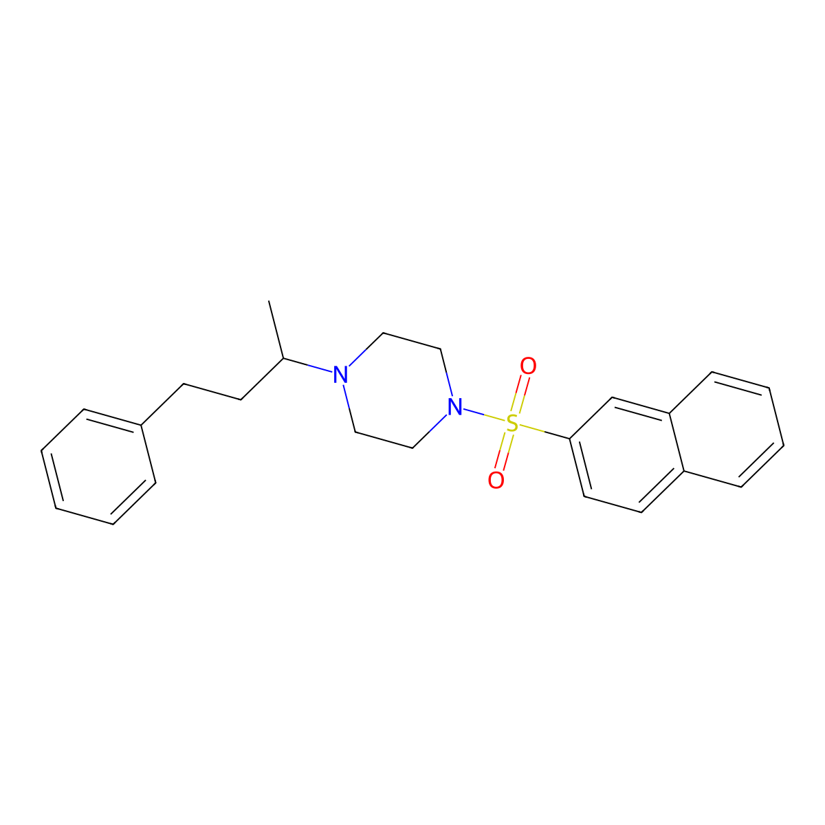 1-Naphthalen-2-ylsulfonyl-4-(4-phenylbutan-2-yl)piperazine molecular structure, CAS 519006-14-5