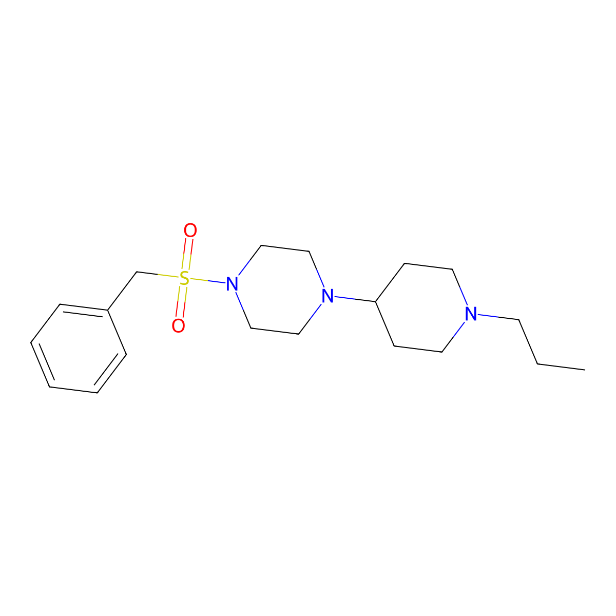 1-Benzylsulfonyl-4-(1-propylpiperidin-4-yl)piperazine molecular structure, CAS 519006-16-7