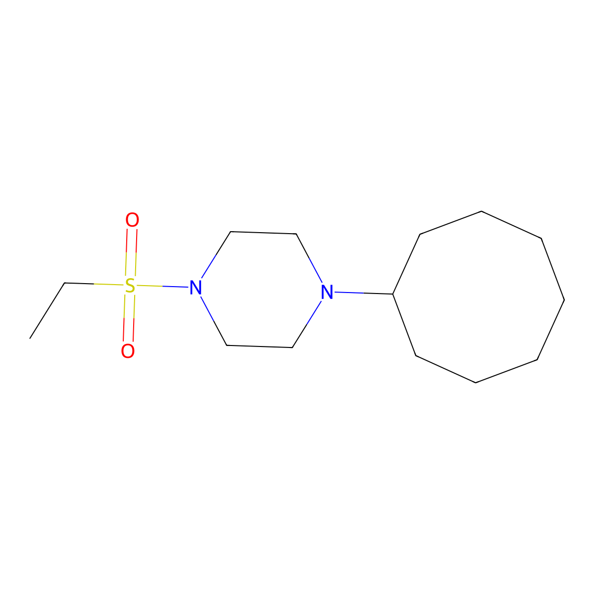 1-Cyclooctyl-4-(ethylsulfonyl)piperazine molecular structure, CAS 519006-20-3