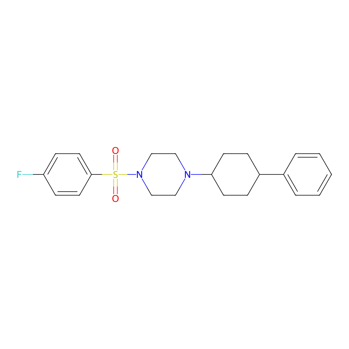 1-(4-Fluorophenyl)sulfonyl-4-(4-phenylcyclohexyl)piperazine molecular structure, CAS 519006-21-4